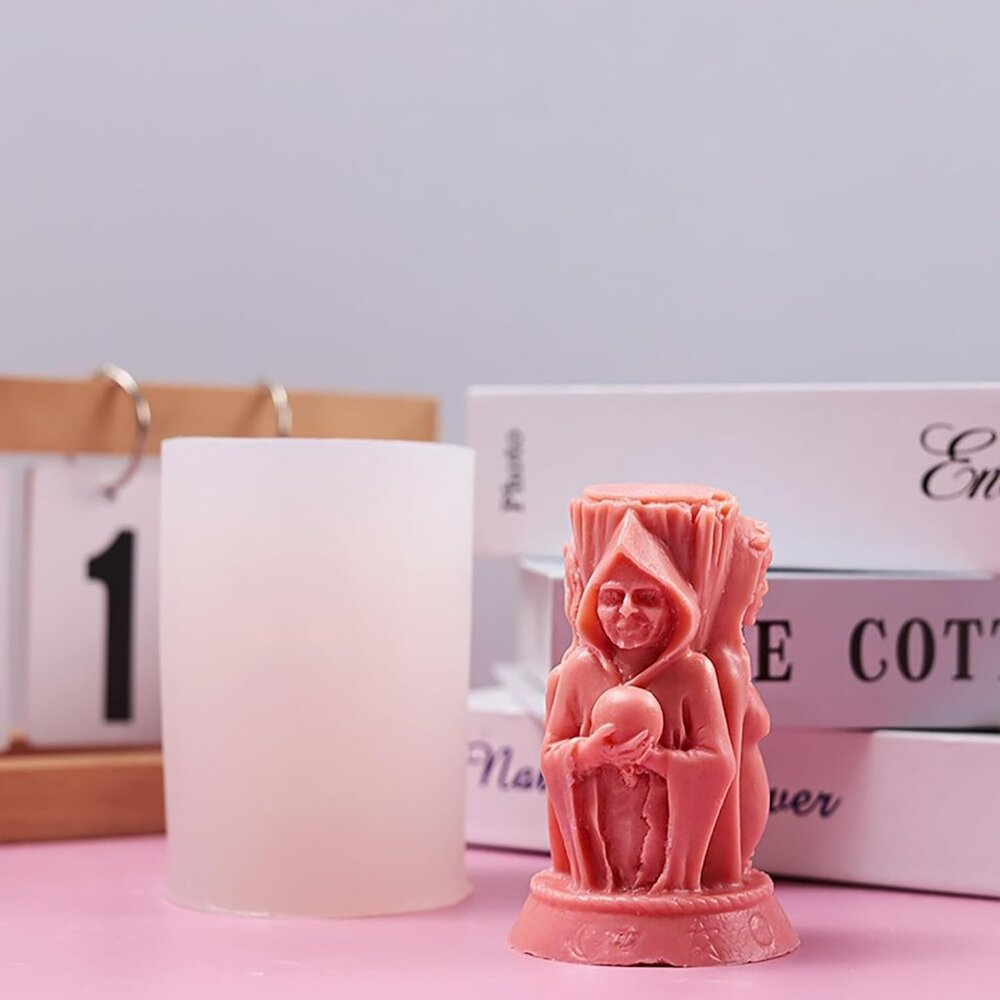 Triple Face Witch Molds Witch Candle Resin Mold - Resin Casting Silicone Molds f - Picture 5 of 6